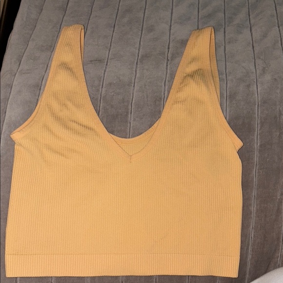 Colsie Mustard Ribbed Top - Picture 2 of 3